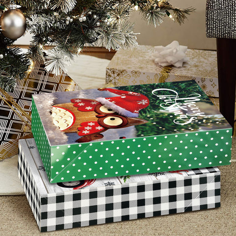 12 Extra Large Christmas Gift Wrap Boxes Bulk with Lids, 12 Tissue